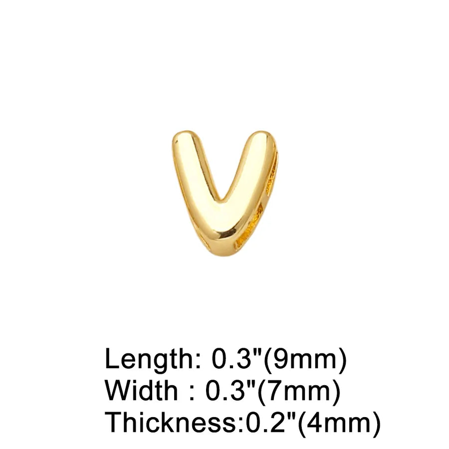 Wholesale Jewelry Basic Simple Style letter Copper 18K Gold Plated