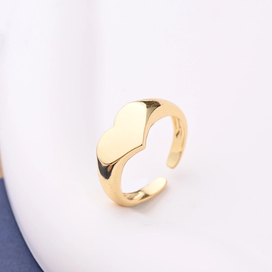 Copper 18K Gold Plated Opening Plating Inlay Eight awn star Heart Shape Zircon Adjustable Ring