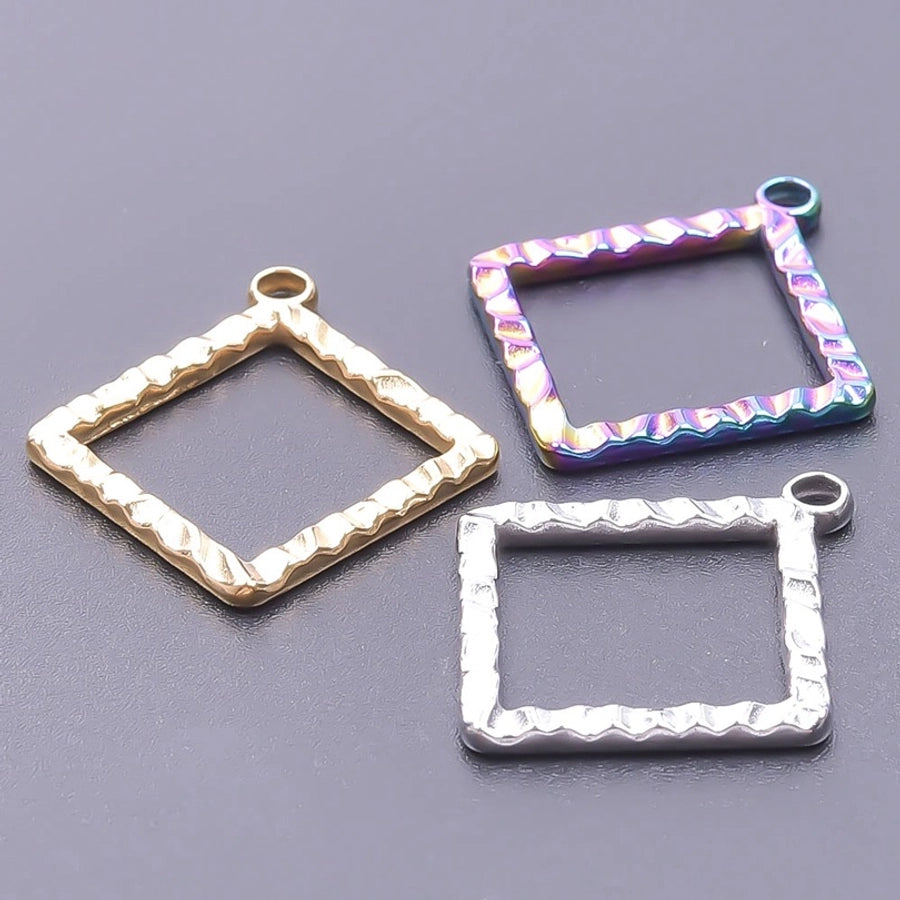 Jewelry Basic Simple Style Classic Style Square 304 Stainless Steel 18K Gold Plated Plating Pendant Necklace