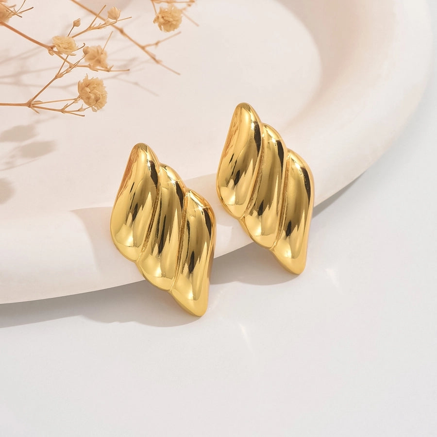 1 Pair Simple Style Classic Style Streetwear Geometric 304 Stainless Steel Imitation Gold  Ear Studs