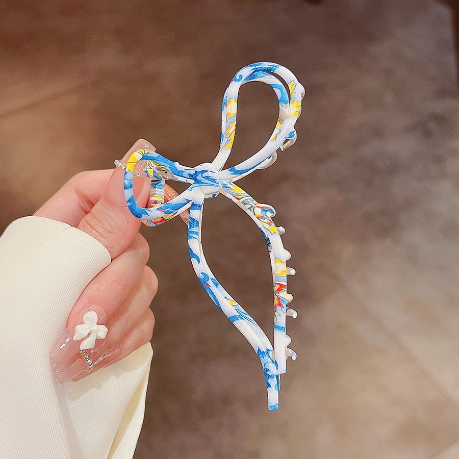 simple style color block alloy stoving varnish hair claws 1 piece