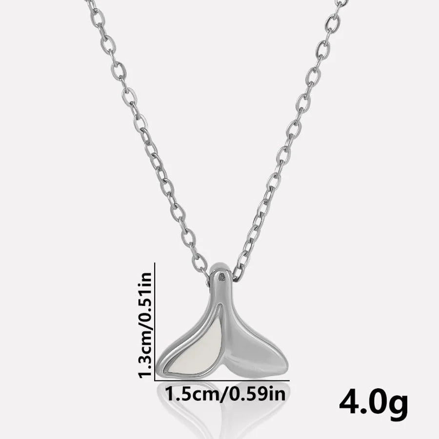 Jewelry Vintage Style Classic Style Fish Tail 304 Stainless Steel Shell 18K Gold Plated Irregular Plating Pendant Necklace