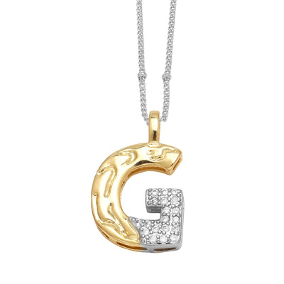 Jewelry Modern Style Simple Style letter 201 Stainless Steel Copper Zircon 18K Gold Plated Mixed Metal Inlay Pendant Necklace