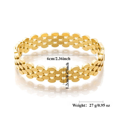 Elegant Simple Style Artistic Solid Color 304 Stainless Steel 18K Gold Plated Bangle In Bulk