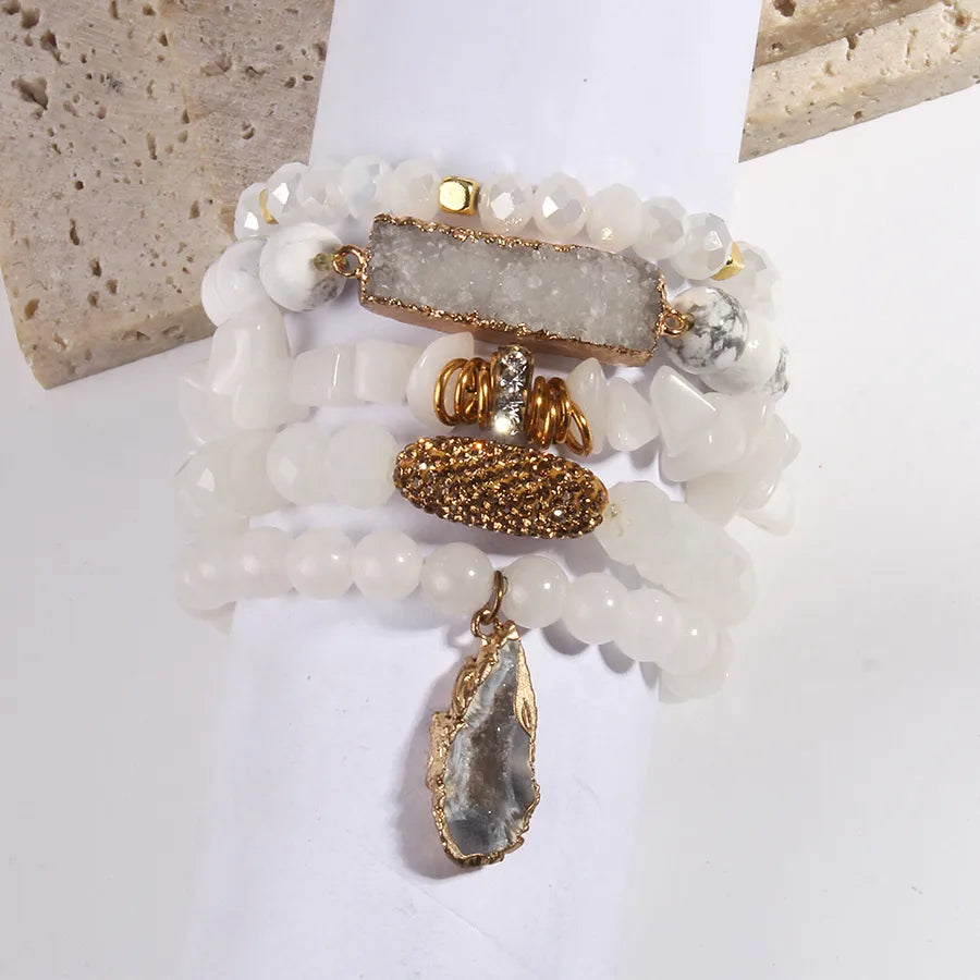 Vacation Geometric natural stone Beaded Chain Bracelets In Bulk