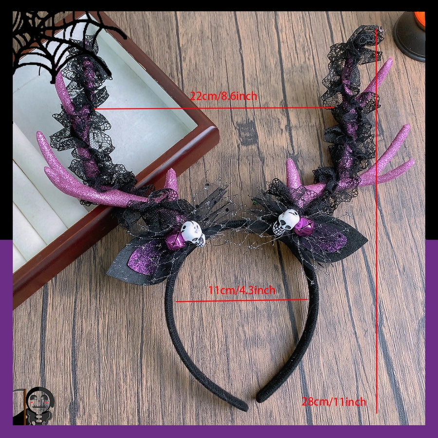 Halloween Cute Funny Women's Pumpkin Antlers Hair Band Party Headpieces