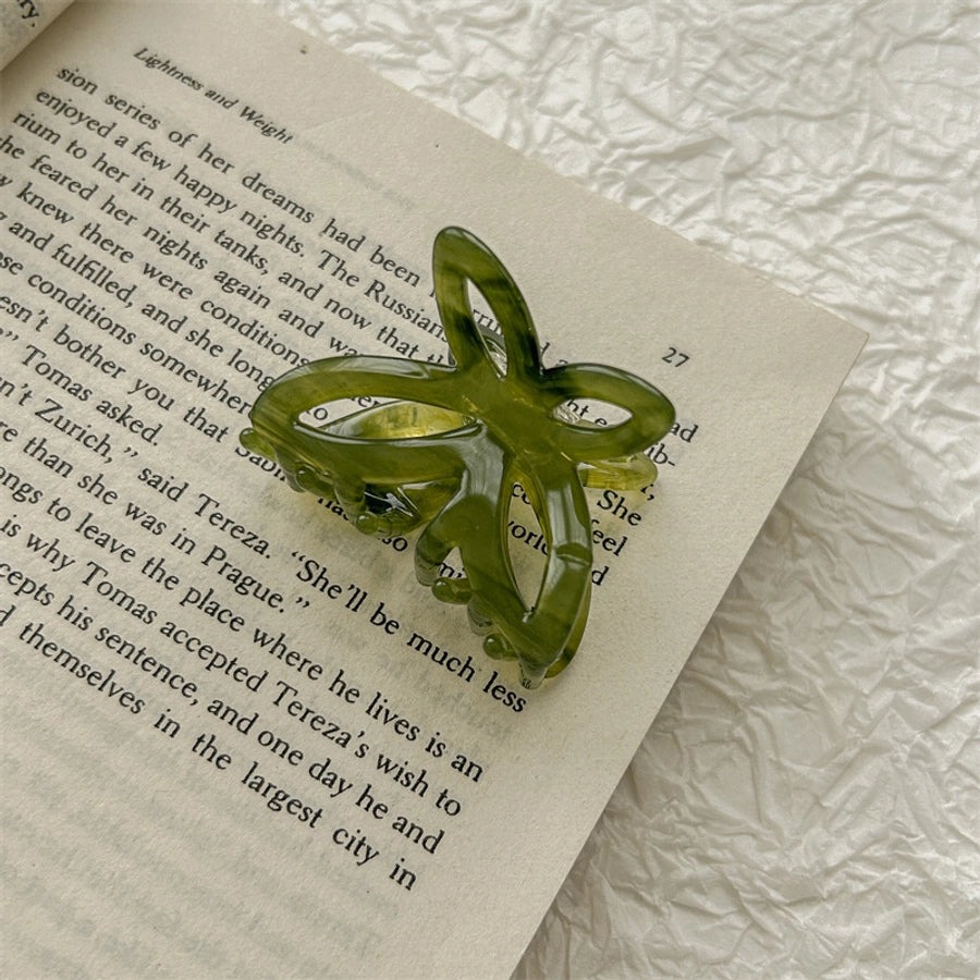 simple style color block acetic acid sheets butterfly hair claws