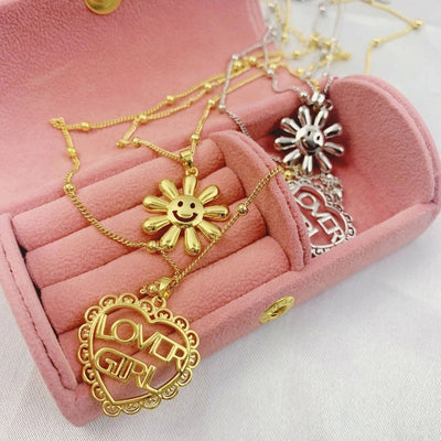 Jewelry Cute Heart Shape Copper Plating Pendant Necklace