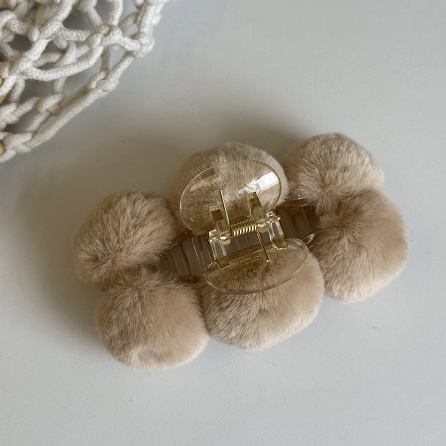 simple style classic style solid color plastic plush hair claws