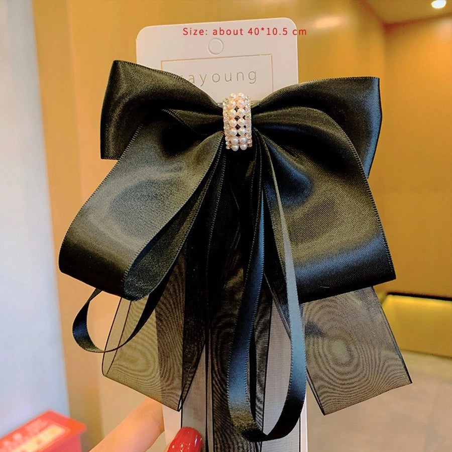 women's casual sweet commute bow knot fabric gauze hair clip