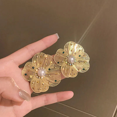 1 pair retro geometric heart shape bow knot alloy rhinestones drop earrings