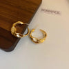 retro c shape solid color metal plating women's earrings 1 pair
