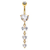 1 Piece Belly Rings Simple Style Moon 316 Stainless Steel  Inlay Zircon