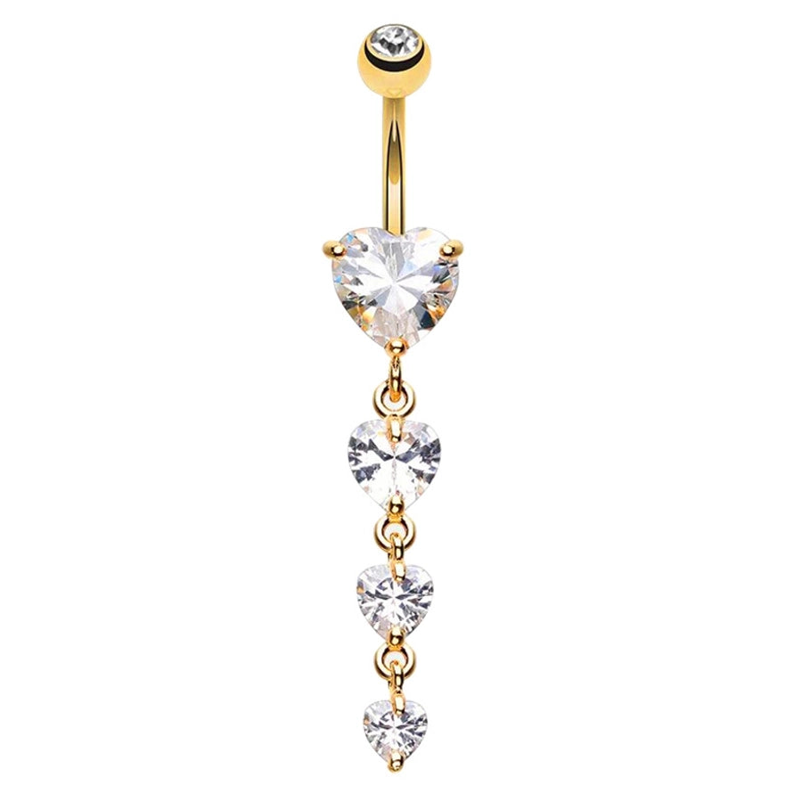 1 Piece Belly Rings Simple Style Moon 316 Stainless Steel  Inlay Zircon