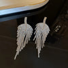 1 pair retro geometric heart shape bow knot alloy rhinestones drop earrings
