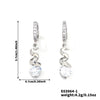 1 Pair Glam Shiny Water Droplets Inlay Copper Glass Rhodium Plated Drop Earrings