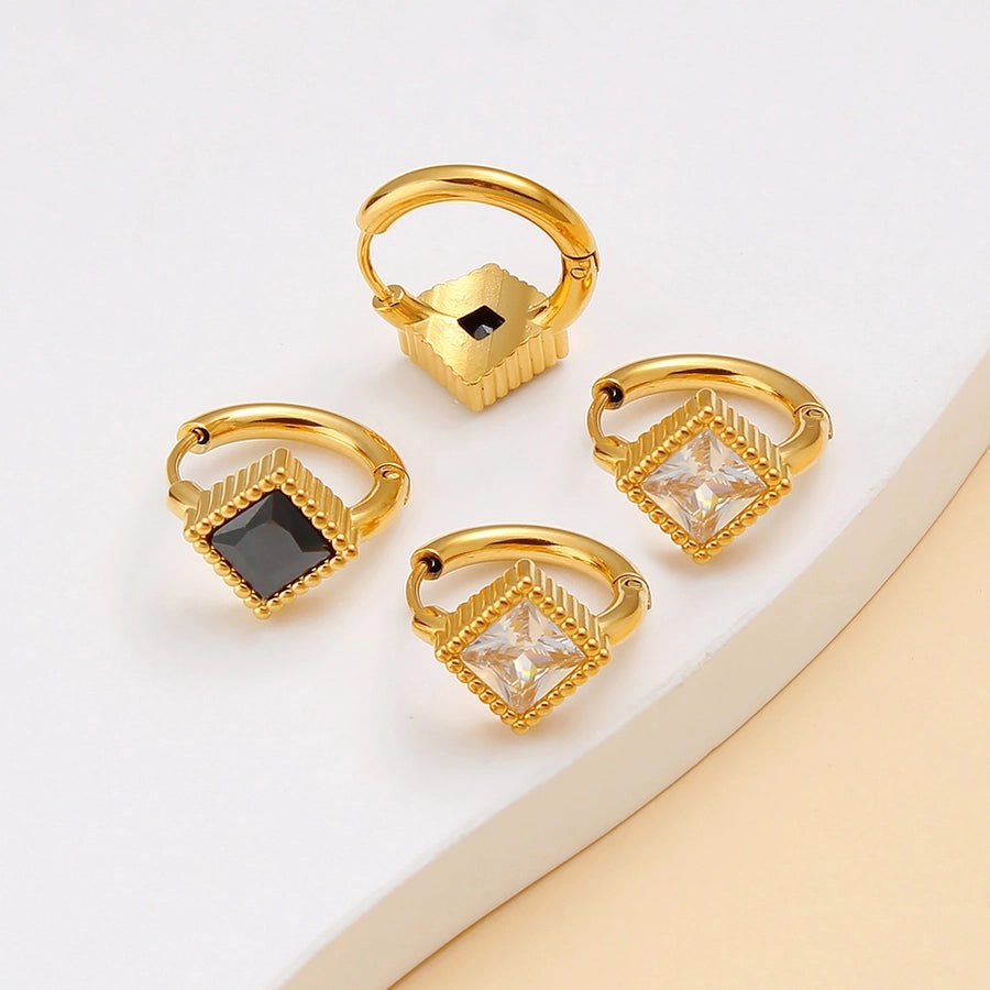 1 Pair Casual Commute Square Plating 304 Stainless Steel 316 Stainless Steel  18K Gold Plated Drop Earrings