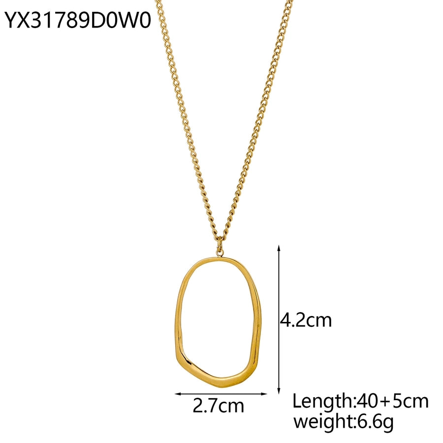 Jewelry Simple Style Geometric 304 Stainless Steel 18K Gold Plated Pendant Necklace