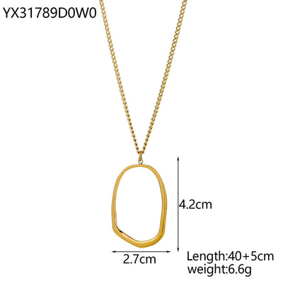 Jewelry Simple Style Geometric 304 Stainless Steel 18K Gold Plated Pendant Necklace