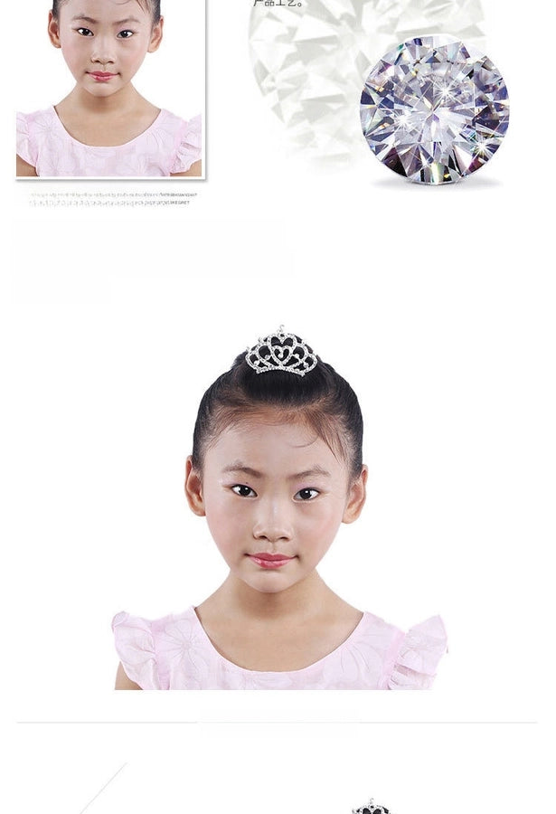 Korean style rhinestone children's crown comb hair accessories girls' performance dance performance girls' birthday gift