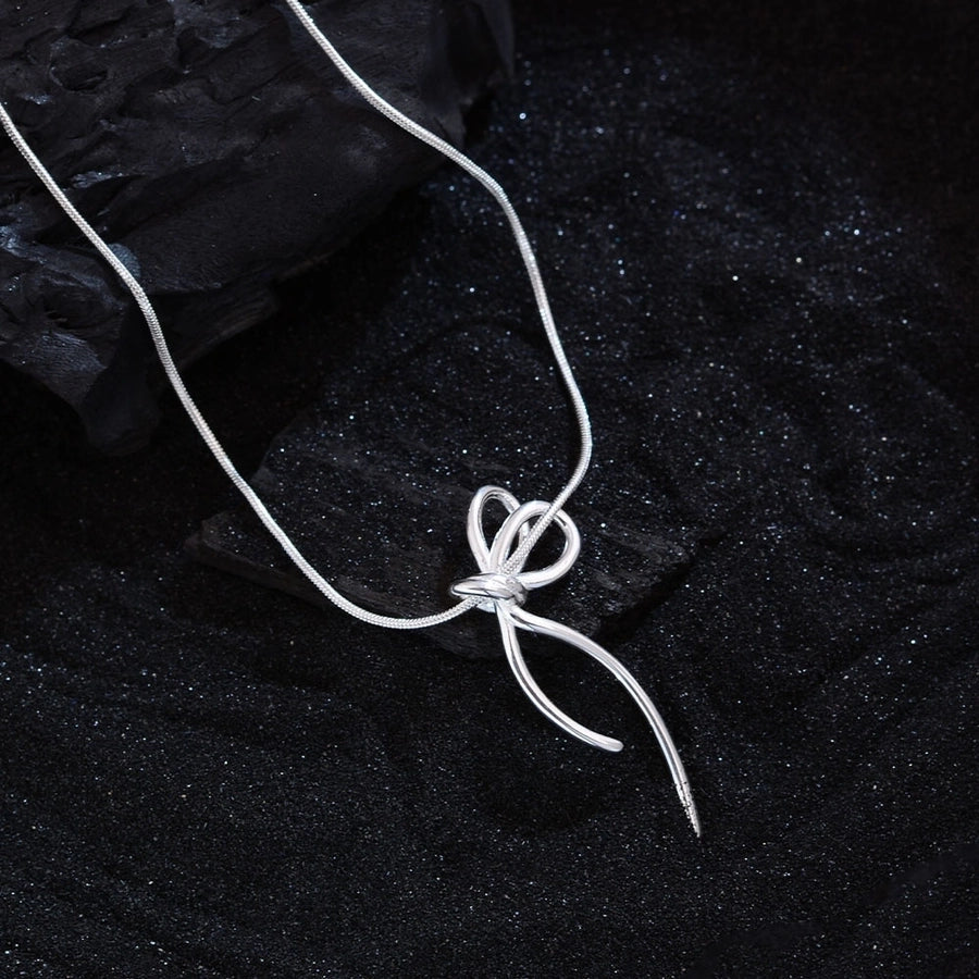 Jewelry Simple Style Bow Knot Copper Necklace