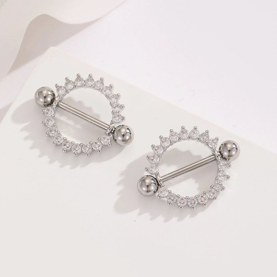 Ear Cartilage Rings & Studs Modern Style Simple Style Round 304 Stainless Steel Inlay Zircon Ear Cartilage Rings & Studs