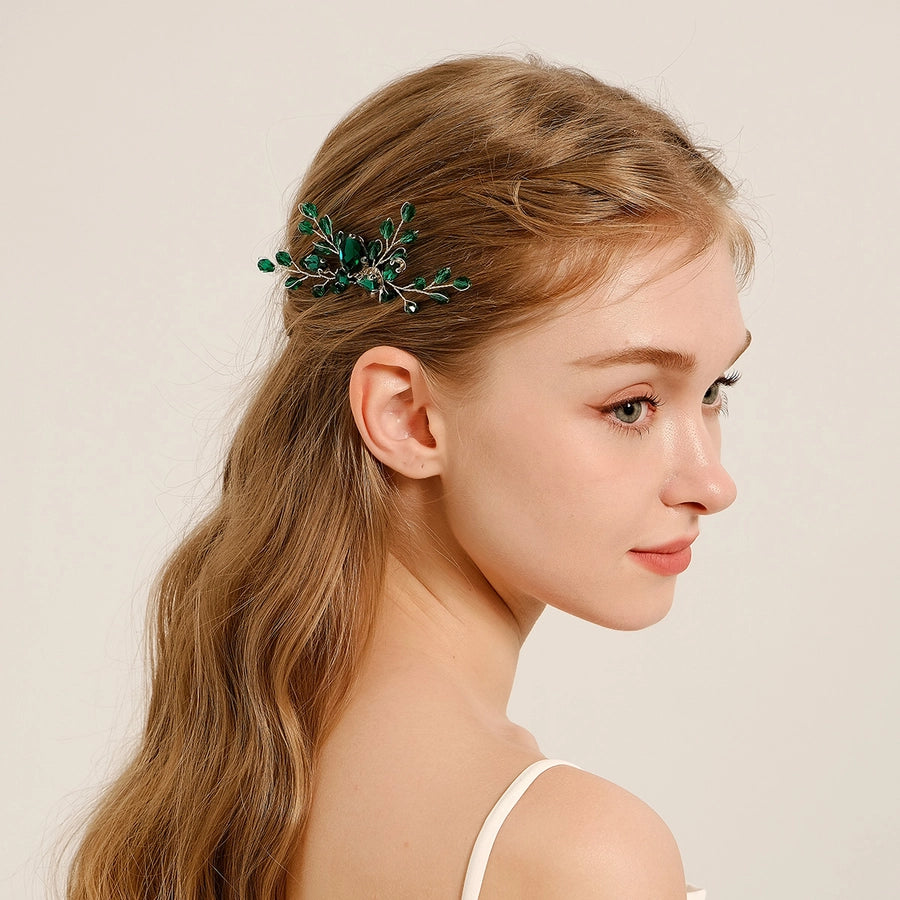 Women's Simple Style Classic Style Color Block Copper Inlay Rhinestones Insert comb