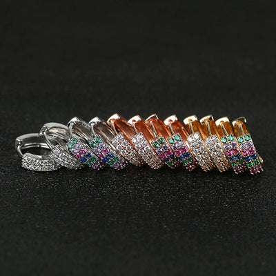 1 Pair Elegant Simple Style Geometric Copper Zircon Earrings