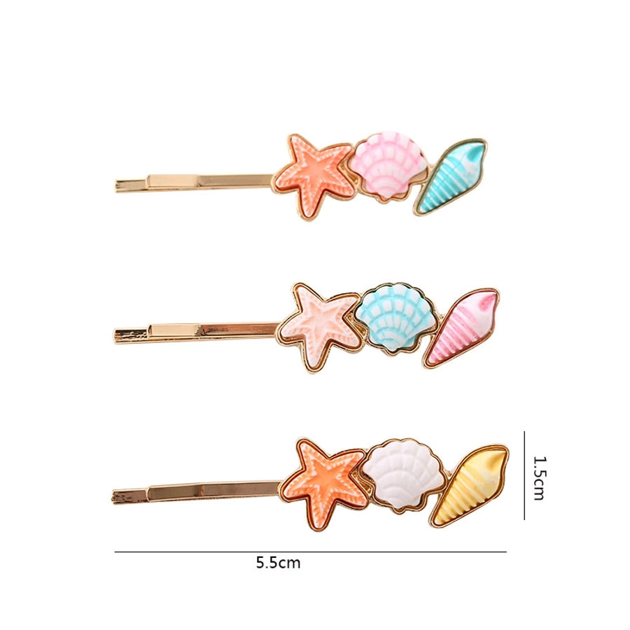 Women's Sweet Scallop Starfish Conch Alloy Plating Hair Clip