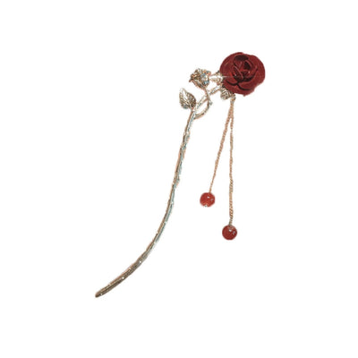 elegant simple style tassel flower alloy plating flowers beads hairpin