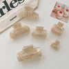 fashion solid color plastic resin polishing hollow out hair claws