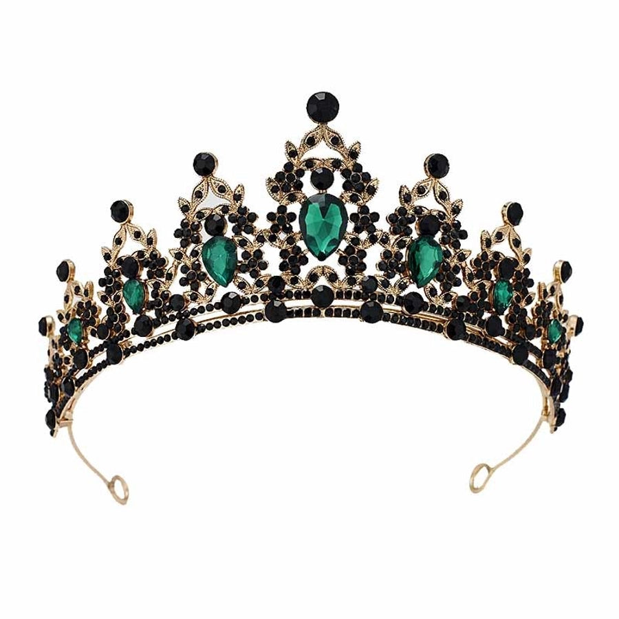 glam luxurious lady crown alloy plating inlay zircon crown