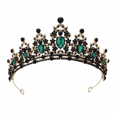 glam luxurious lady crown alloy plating inlay zircon crown