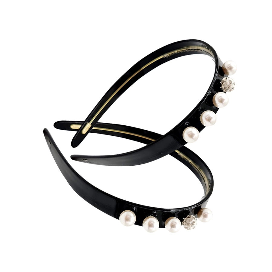 Women's Fairy Style Elegant Preppy Style Round Acetic acid sheets Inlay Rhinestones Pearl Hair Band