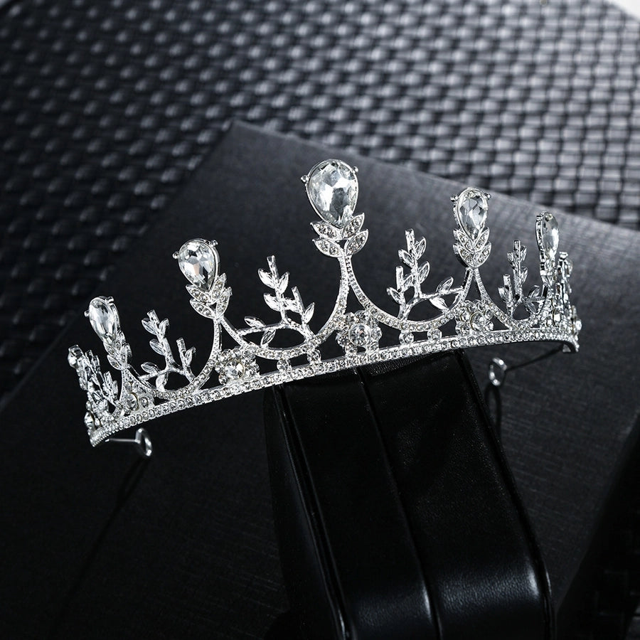 fashion crown alloy inlay zircon crown 1 piece