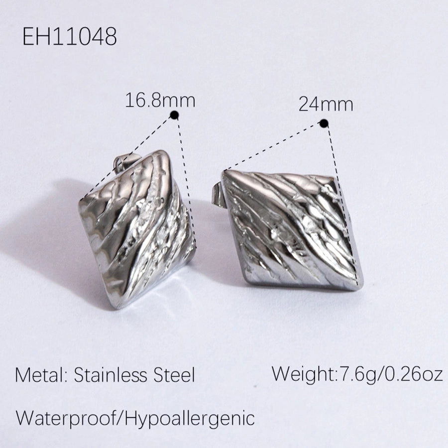 1 Pair Vintage Style Classic Style Geometric Heart Shape Plating 304 Stainless Steel Ear Studs