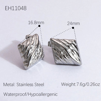 1 Pair Vintage Style Classic Style Geometric Heart Shape Plating 304 Stainless Steel Ear Studs