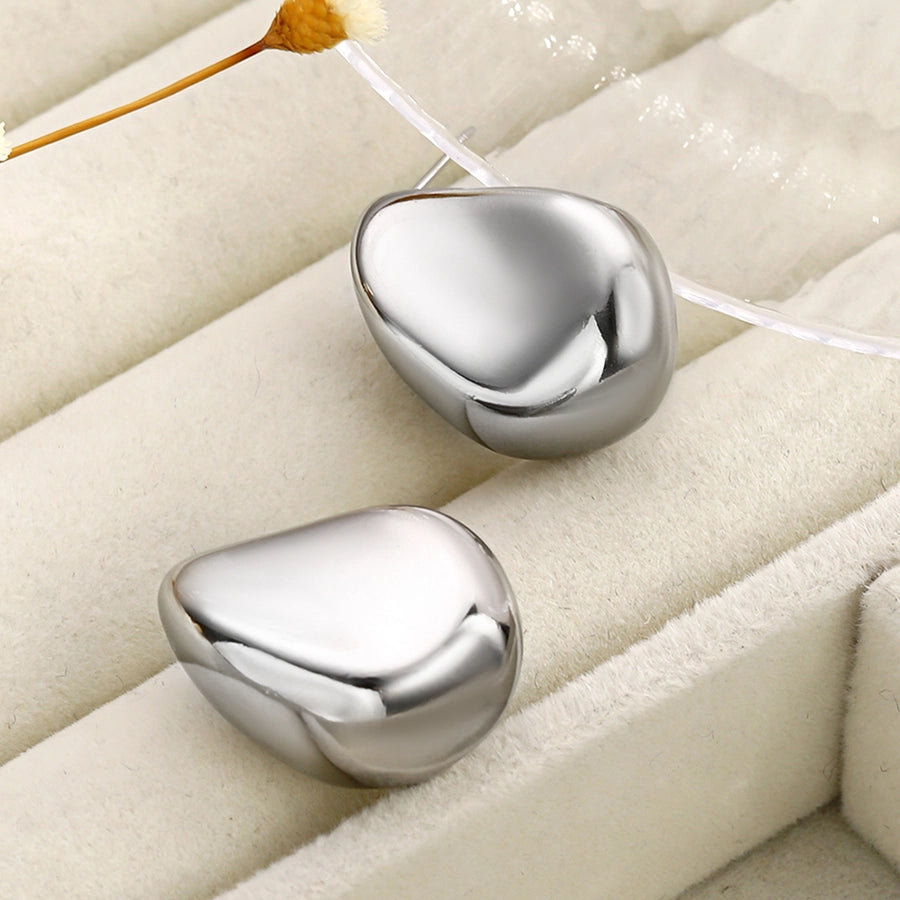1 Pair Casual Romantic Solid Color Geometric 304 Stainless Steel Ear Studs