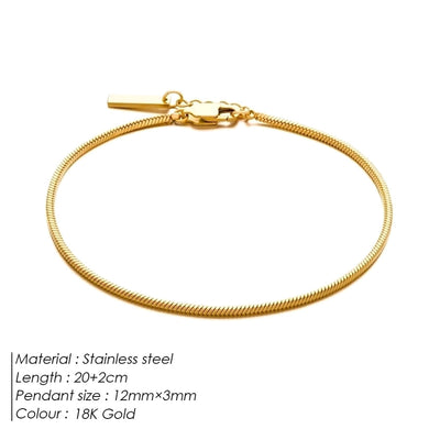 Hip-Hop Simple Style Geometric 304 Stainless Steel 18K Gold Plated White Gold Plated Bracelets In Bulk