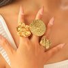 Jewelry Casual Elegant Commute Geometric Flower 304 Stainless Steel 14K Gold Plated Plating Stainless Steel Rings