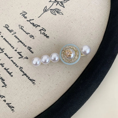 Women's Elegant Simple Style Streetwear Floral Iron Inlay Artificial Pearls Hair Clip