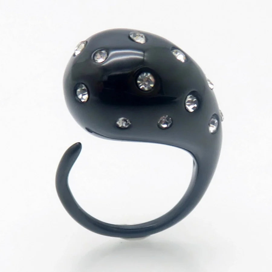 Jewelry Vintage Style Water Droplets 304 Stainless Steel 18K Gold Plated Open Rings