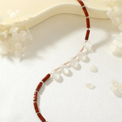 Ethnic Style Water Droplets natural stone Copper Pendant Necklace In Bulk