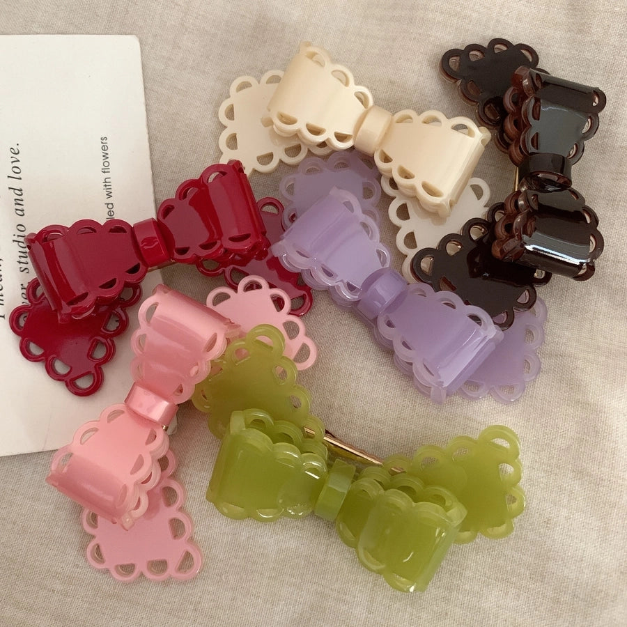 Women's Korean Style IG Style Bow Knot Acetic acid sheets Hair Clip