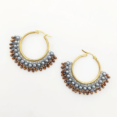 exclusive for  famous fan-shaped earrings original handmade beaded earrings  jewelry manufacturers supply