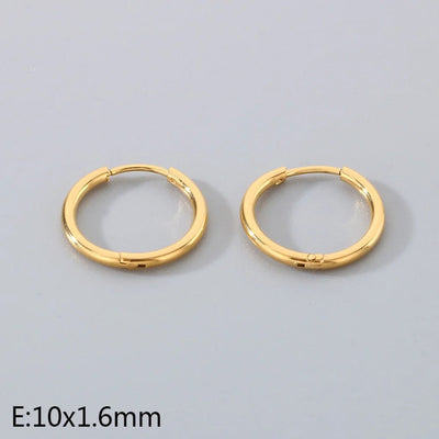 1 Pair Simple Style Round 304 Stainless Steel 18K Gold Plated Earrings