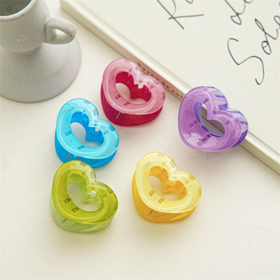 sweet heart shape plastic resin hollow out hair claws
