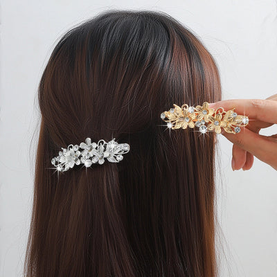 Women's Elegant Flower Alloy Inlay Zircon Hair Clip