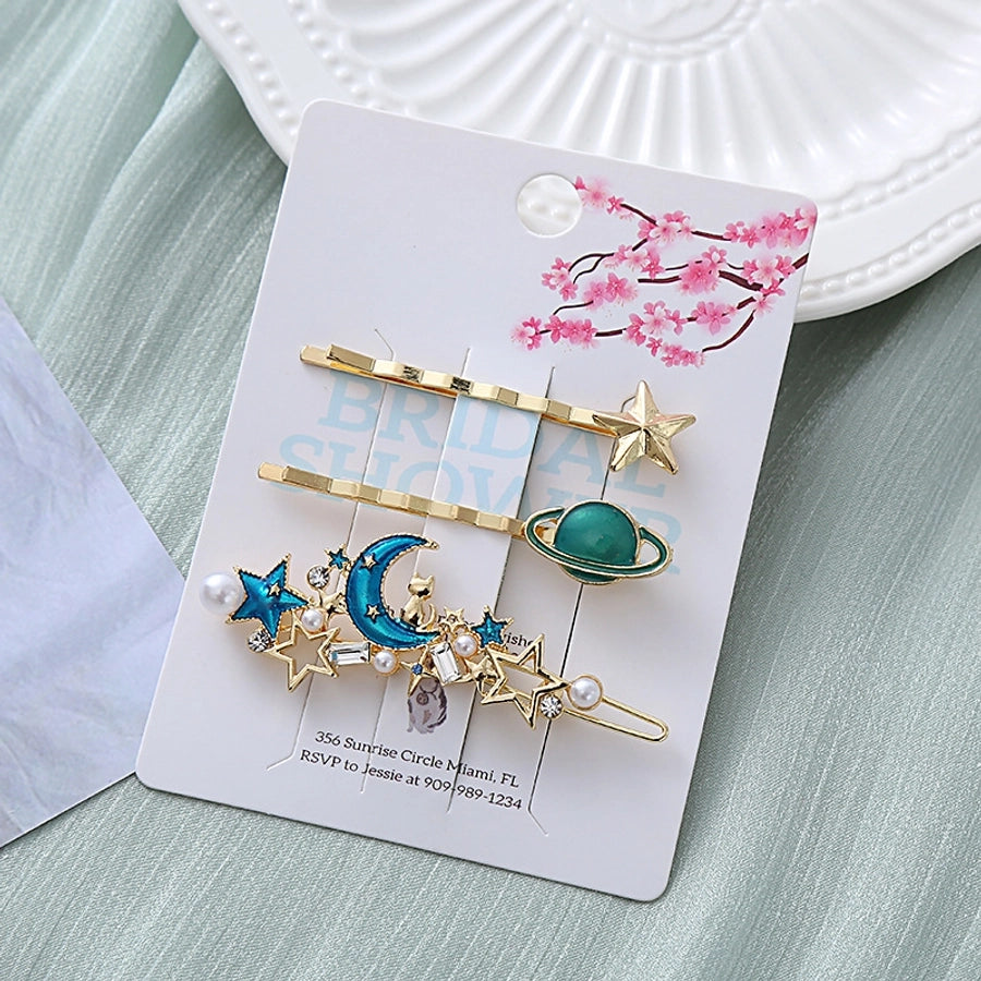 fairy style star moon alloy plating hair clip