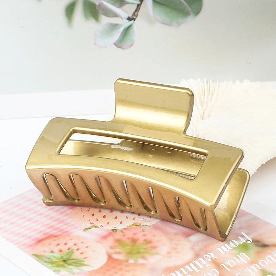 simple style rectangle arylic plating hair claws 1 piece